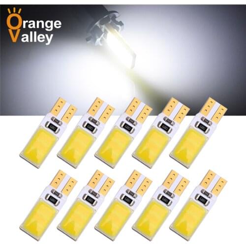 10pcs High Bright Canbus Error Free T10 W5W COB Power No Warning Car LED Auto Wedge Lights Parking Bulb Lamp DC12V 194 501