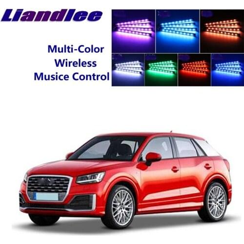 LiandLee Car Glow Interior Floor Decorative Atmosphere Seats Accent Ambient Neon light For Audi Q2 A2