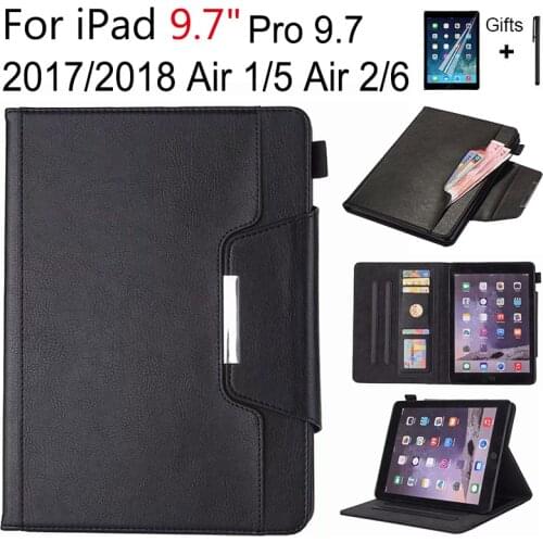 Magnetic Case for iPad 9.7 2017 2018 New A1822 A1893 PU Leather Funda Cover Auto Sleep/Wake 6th generation Case with card slot