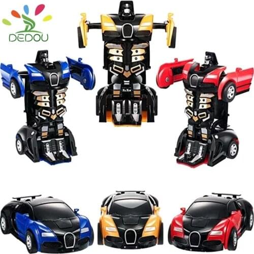 Transformation Mini 2 In 1 Car Robot Toy Anime Action Collision Transforming Model Deformation Vehicles Toy Gift for Children