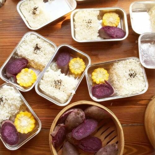 Fast Food Bowl Disposable Lunch Box Convenient Barbecue Containers Throw-Away Lunchbox Aluminium Foil Snacks Boxes Bakeware Tool