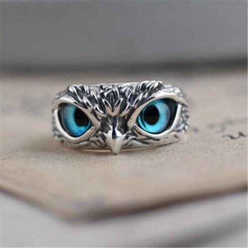 Fashion Vintage Demon Eye Owl Ring For Women Girl Lovers Retro Animal Open Adjustable Rings Statement Ring Jewelry Gifts 2021