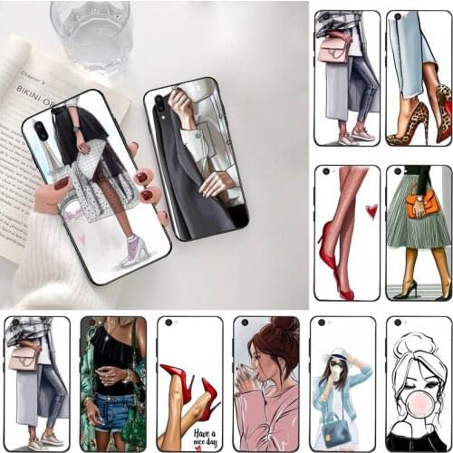 Fashion Girl Woman TPU Soft Silicone Phone Case Cover For Vivo Y91c Y17 Y51 Y67 Y55 Y93 Y81S Y19 V17 vivos5