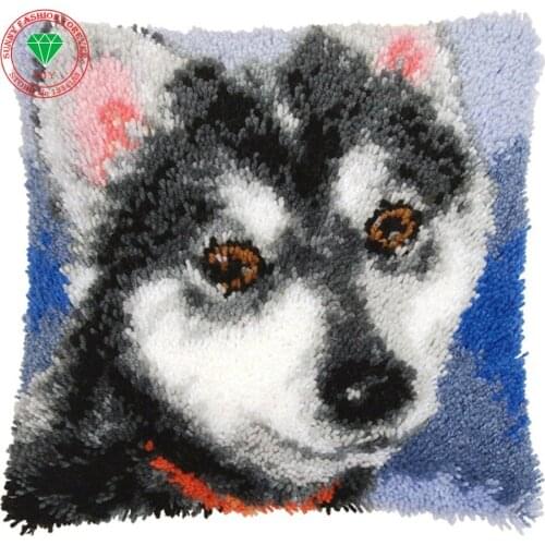 Wolf patchwork carpet embroidery pillowcases stitch embroidery thread Latch hook rug kits cushion rug home embroidery cushion