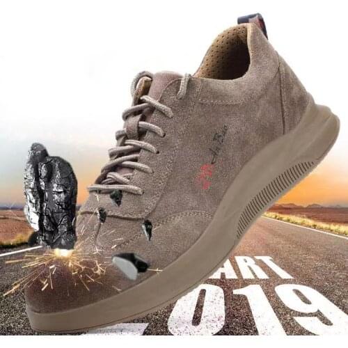 New Anti-smashing Safety Shoes Mens Work Construction Steel Boots Anti-puncture Lightweight Sports Shoes Hiking Boots