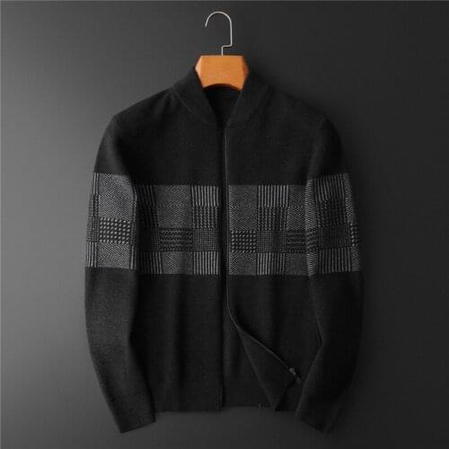 021 autumn and winter new mens cardigan cardigan jacket Korean style self-cultivation trendy mens jacket youth sweater