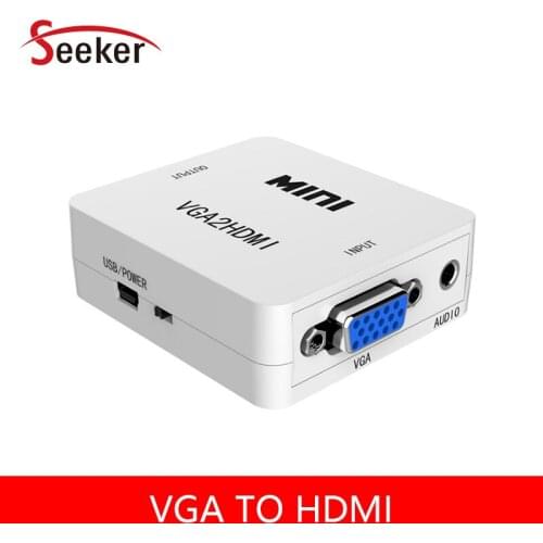 New HD Mini 1080P VGA to HDMI Adapter Connector VGA 2 HDMI Converter With Audio for PC Laptop to HDTV Projector