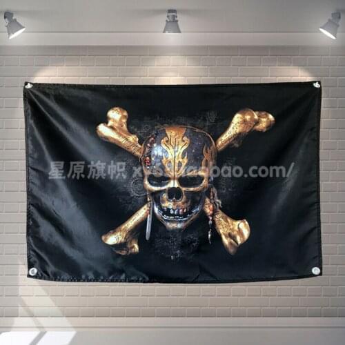 "Pirates of the Caribbean" Movies Poster Scrolls Flag Bar Cafes Hotel Theme Home Decoration Banners Hanging Art Waterproof Cloth