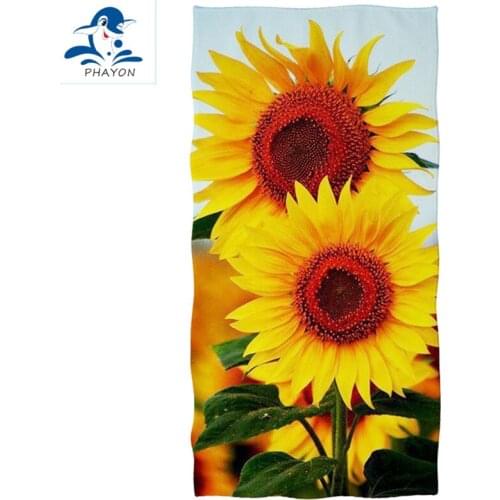 PHAYON Surf Poncho Microfiber Bath Towel Sunflowers No Sand Free Large Beach Towels Quick Dry Beach Mat Beach Towel for Adults