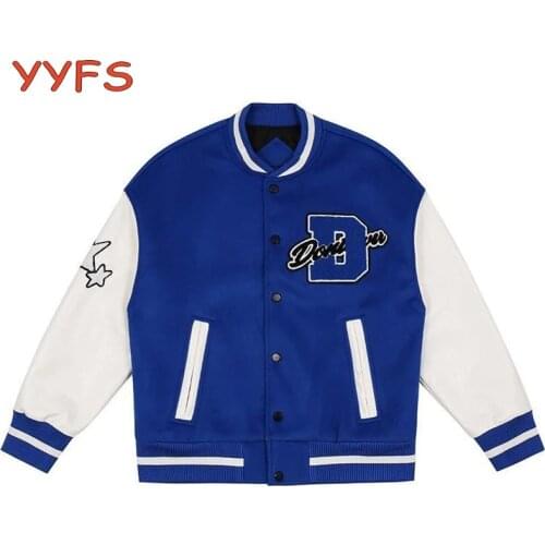 Casual Baseball Jacket Men Letter Patch College Japanese Loose Varsity Jackets Couple Streetwear Casual Coat 2021 Spring Autumn