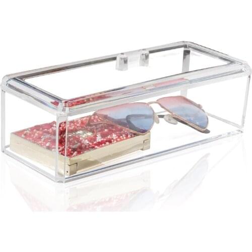 Clear Acrylic Cosmetics Storage Box Makeup Brush Holder Jewelry Make Up Organizer For Office Supplies Plastic Storage Boxes