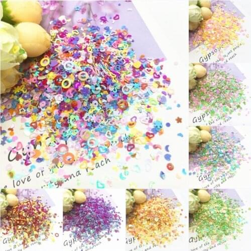 Mix Star Heart Plum Dot Shape Sequin 1-5mm Multicolor Nail PVC Loose Sequins Paillettes DIY Nail Art Confetti Wedding Decor 10g