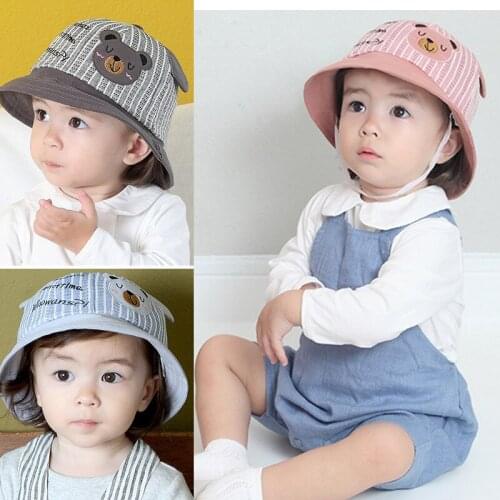 HPBBKD Children Sun Hats Spring Autumn Caps Cotton Bucket Hat Baby Kids Cap Girl Boy outdoor Hat Caps for 1-4 Years Old GH627