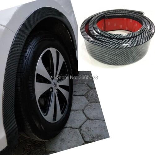 Universal Car Truck Carbon Fiber Rubber Wheel Eyebrow Protector Lip Sticker Trim Fender Flare Anti-scratch