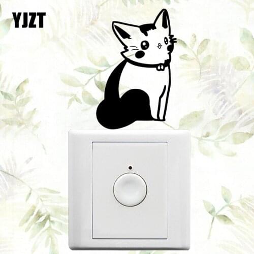 YJZT Funny Cartoon Animal Pattern Wall Switch Sticker Vinyl Decal Decor Pet Cat S19-0989