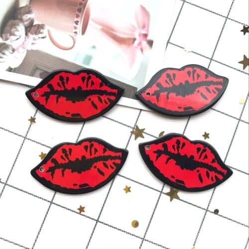 49*26mm 10pcs Kawaii acrylic big lips design Charms Pendants for DIY decoration neckalce earring key chain Jewelry Making