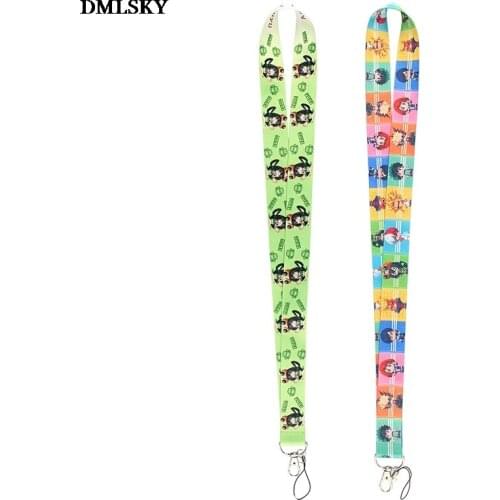 24pcs/lot M4763 DMLSKY Anime Phone Lanyard Anime Strap Neck Lanyards for ID Card Mobile Phone Lanyards Necklace Keychain