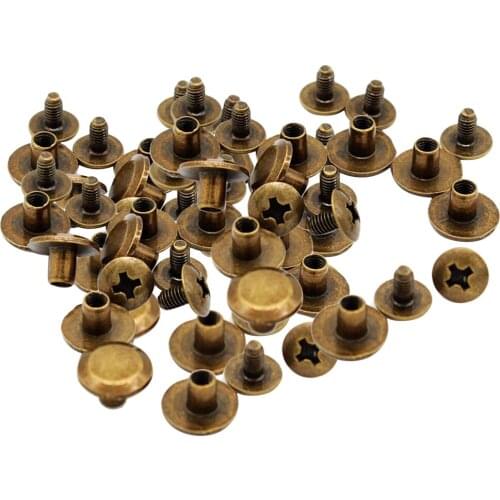 30 Sets Binding Chicago Screws Nail Rivets Studs For DIY Art Crafts 10x5mm