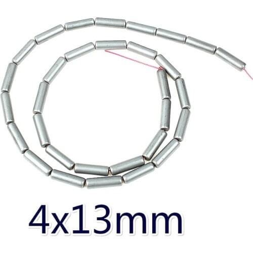 4*13mm Natural Stone Hematite Beaded Black Tube Beads for Charms Women Jewelry Making DIY Bracelet Necklace Accessories