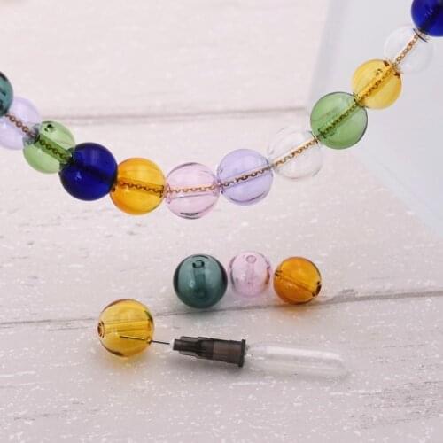 8pieces 12mm 14mm with hole Diffuser Perfume Refillable handmade Essential Oil Aromatherapy ball glass beads jewelry beads