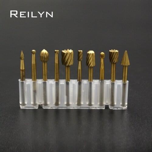 Free Shipping 10pcs woodworking milling cutter woodworking graver carver bits rotary file set for dremel/rotary tool