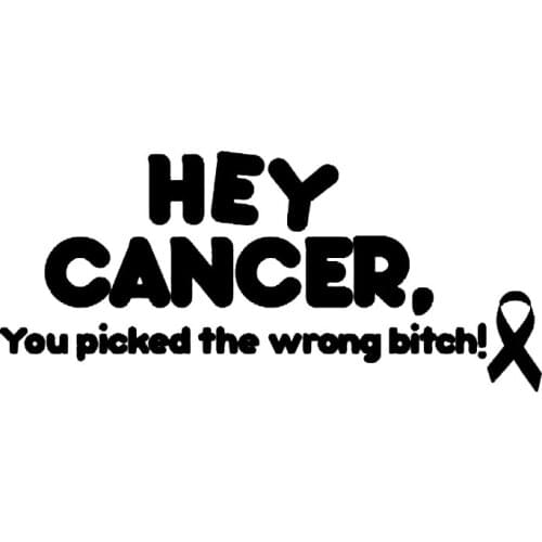 TEAL Ribbon You Picked Wrong BITCH Ovarian Cancer Car Decal Sticker