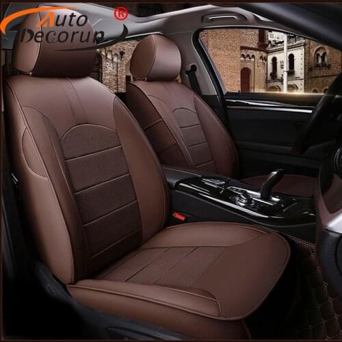 AutoDecorun Perforated Leather Custom Seat Covers for VW Volkswagen Atlas 2017 Seat Cover Car 7 Seat Protection Accessories 23PC