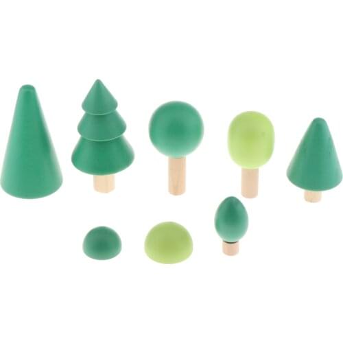 Handmade Wooden Tree Building Blocks Toddler Montessori Early Learning Toys