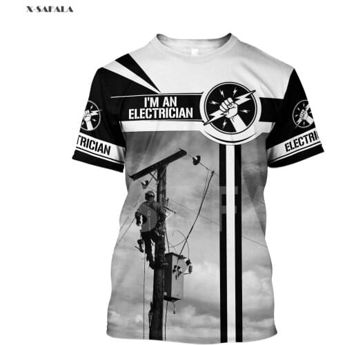 Electrician Lineman Wireman American Skull 3D All Printed T-shirt Men Women Unisex 2 Summer Casual Top Tee Streetwear Harajuku