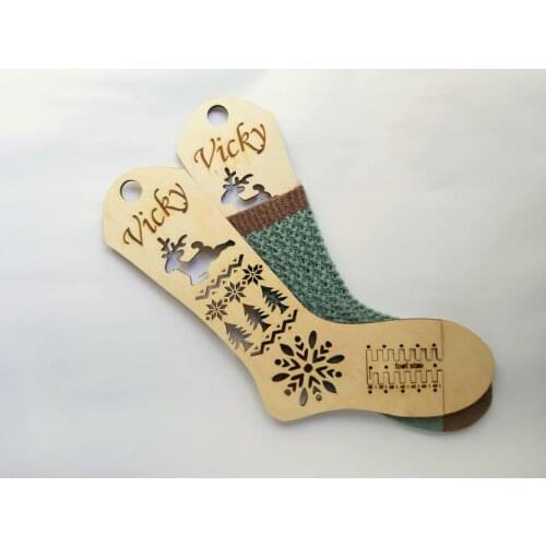 Customized 2 pcs Wooden Sock blockers Knitting Sock forms shapes Blockers Knitting tools gift for beginners