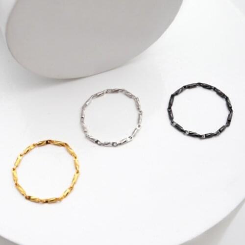 Chain Rings Link Twisted Geometric Rings Rope Wedding Rings for Women Party Jewelry Twisted Thin Couple Ring Engagement Gift