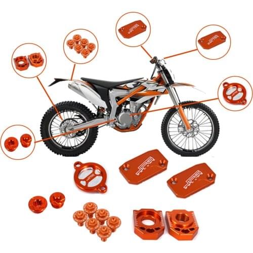 Motorcycle Axle Block Brake Reservoir Cap Clutch Oil Filter Cover For KTM SXF XCF XCFW EXCF 250 SXF XCF XCFW EXCF 350 Bolts Plug