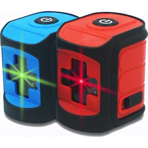 Mini Portable 2 Lines Green/Red Laser Level Self-leveling Horizontal&Vertical 360 Degree Adjustment Higher Visibility