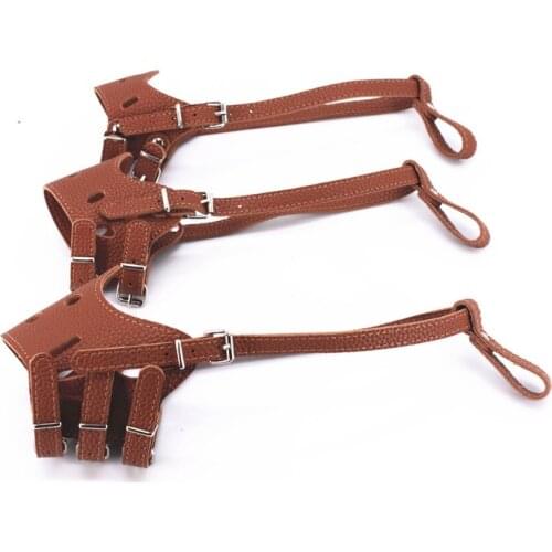 Anti Bite Dog Muzzle Adjustable Leather Dog Muzzle For Pet Training Products Chew Pet Muzzle Dog Mask