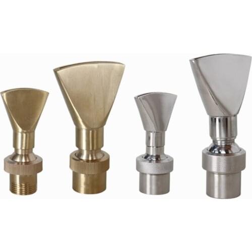 1/2" DN15 3/4" DN20 Brass Duck Tail Jet Fountain Nozzles Narrow Fan Shaped Fountain Head