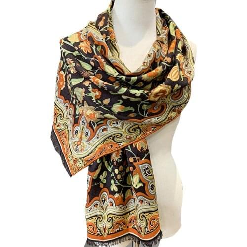 New Arrival Long Silk Cashmere Scarf Wrap Shawl Soft Scarves New Fashion Women Flowers Short Tassel Scarves
