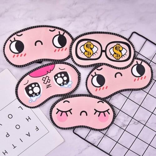 NEW Cute Cotton Cartoon Eye Cover Sleeping Mask Creative Eyepatch Sleep Mask Travel Relax Eye Band Sleeping Aid Kids Blindfold