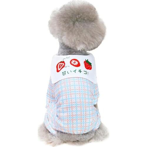 Pet Clothes Cute Strawberry Printing Cotton Elastic Pet Dog Clothes Multiple sizes Comfortable Luxury Puppy Shirt
