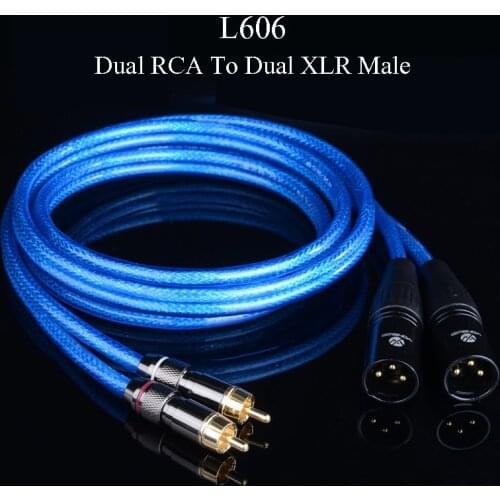 WinAqum Professional Gold Plated Dual RCA Coaxial Audio Cable To 2 XLR Male Female Plug Coax Adapter Video Wire L606 L607