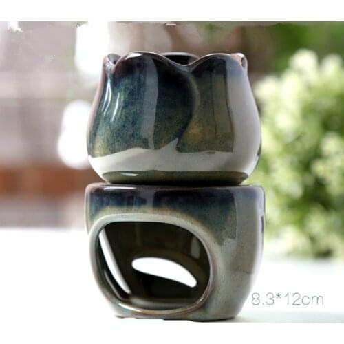Split Type Ceramic Oil Candle Aromatherapy Fragrance Mini Concise Aroma Burner Home Yoga House Decoration