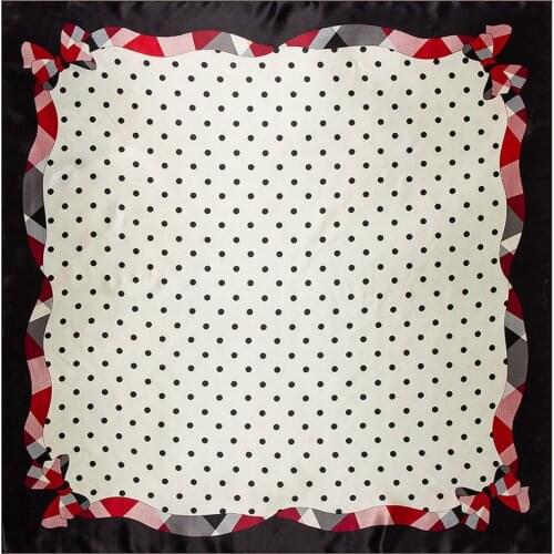 90cm Square Scarf 2020 New Fashion Women Silk Scarf Luxury Brand Hijab Shawl Small Dot Foulard Scarves Wraps For Ladies