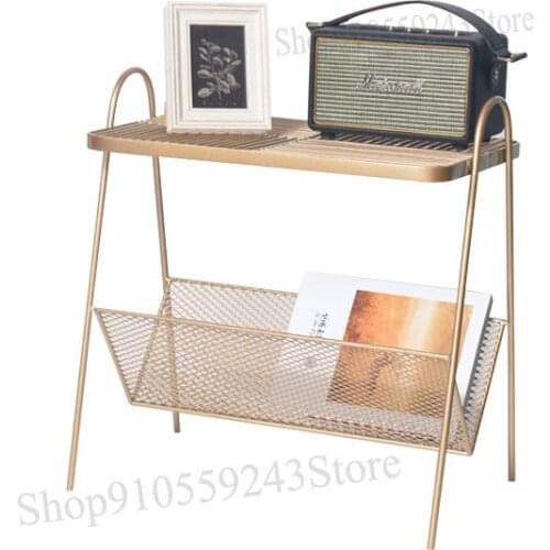 Nordic Sofa Side Small Table Shelf Side Table Iron Corner Table Ins Style Bedroom Bedside Table Bedside Table