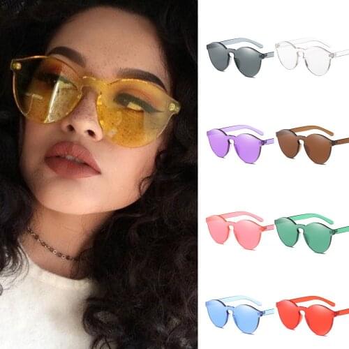 Fashion Accessories Women Fashion Cat Eye Shades Sunglasses Integrated UV Candy Colored Glasses Anti-UV Glasses Women