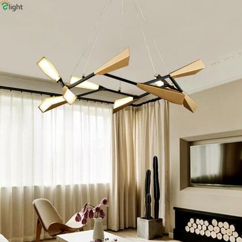 Modern Gold Metal Led Pendant Lights Living Room Led Pendant Lamp Dining Room Acrylic Pendant Light Bedroom Hanging Lamp Fixture