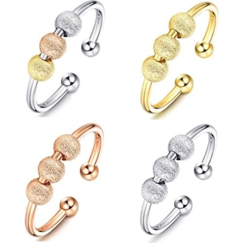 Spinning Fidget Peace Rings Spinner Open Rings for Anxiety Worry Rotatable Ring Relieving Stress Valentines Day Gifts