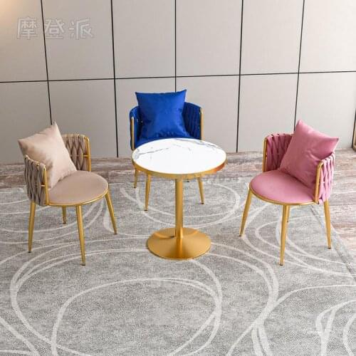 Nordic Light Luxury Dining Chair Home Hotel Leisure Area Negotiation Reception Chair Dressing Table Makeup Chair Stool Single So