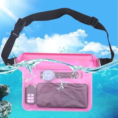 Universal Waterproof Pouch for Mobile Phone Wallet Keys Sealed 3-layer Waterproof Bag for Ipad Waterproof Waist Bag With Lanyard