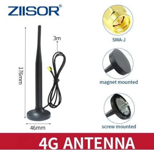 LTE Indoor 4G Antenna SMA Male Mounted with Magnet Sucker Cup Outdoor Antenne with Screw Fixing for Wild Integrated Waterproof