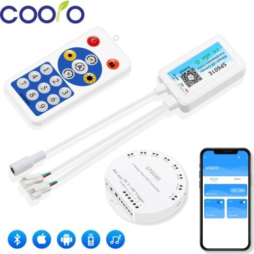 DC5-24V WS2812b LED WiFi Voice Music 2 Output Alexa Google Home Controller and LED Amplifier for WS2811 WS2812 Pixel Light Strip