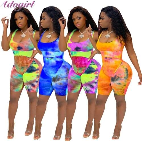 Sexy Tie Dye Print Strapless Backless Night Party Club Summer Skinny Jumpsuit Women Deep V Neck Outfit Playsuit Outfit Rompers